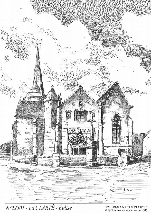 N 22501 - PERROS GUIREC - église de la clarté (d'aprs gravure ancienne)
